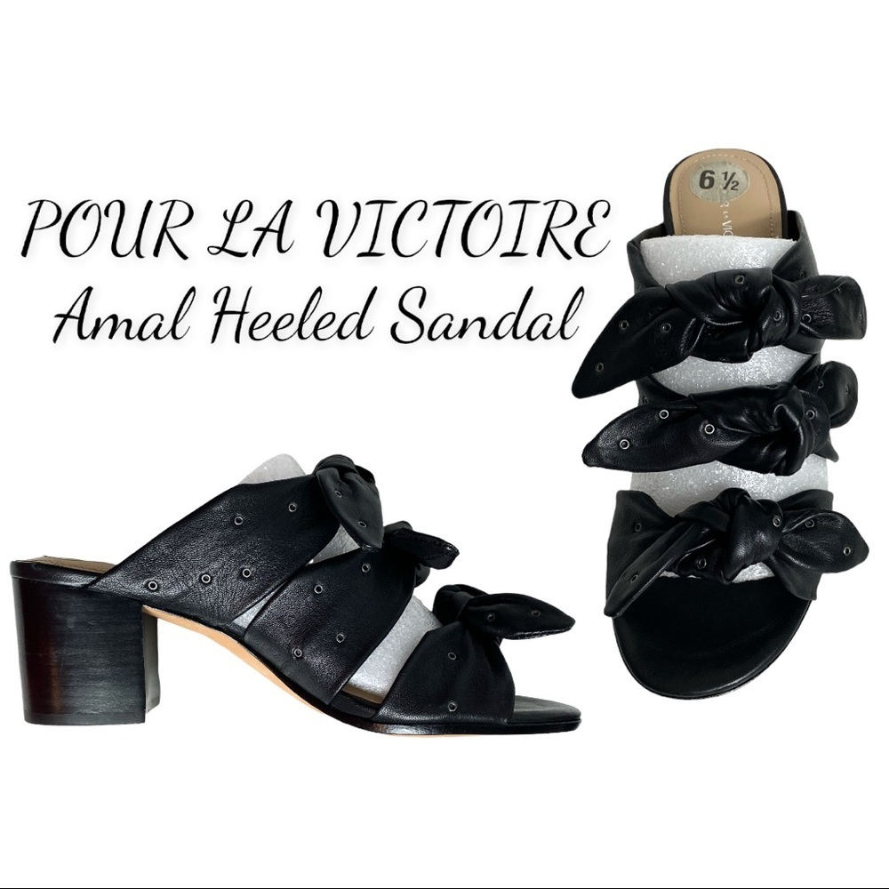 POUR LA VICTOIRE Amal Heeled Sandal - Black